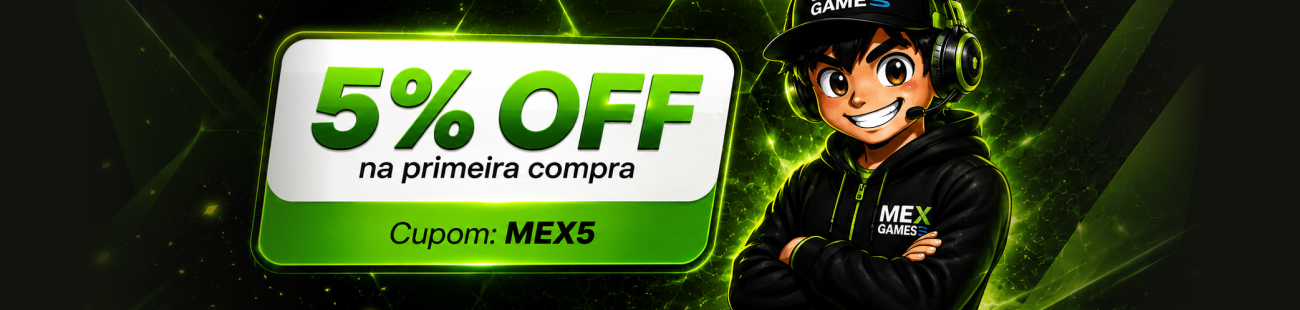 5% de desconto na primeira compra com o cupom MEX5