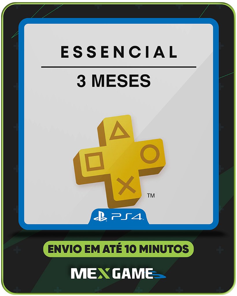 PSN PLAYSTATION PLUS ESSENCIAL 3 MESES - PS4 - MÍDIA DIGITAL