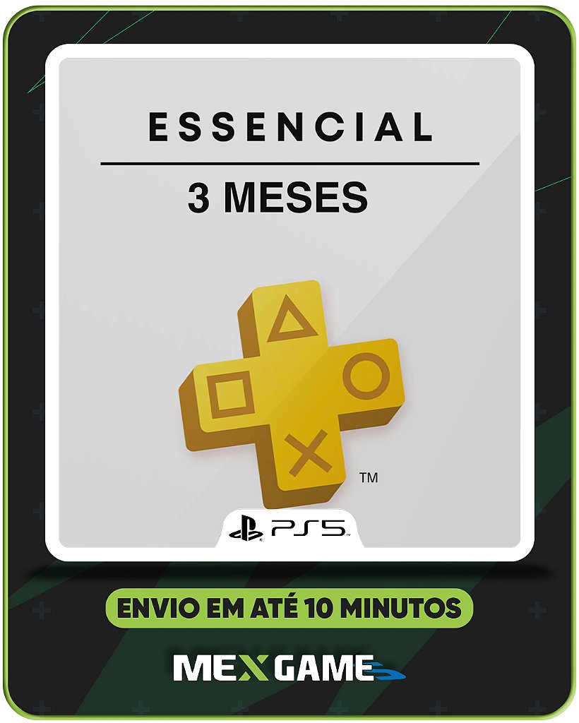 PSN PLAYSTATION PLUS ESSENCIAL 3 MESES - PS5 - MÍDIA DIGITAL